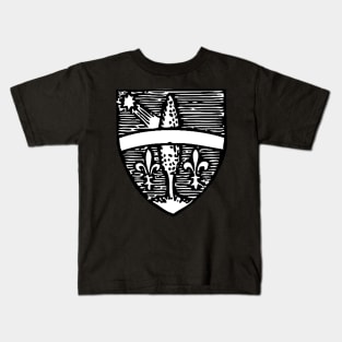 Shield of Pope Leo XIII (black & white) - black bkg Kids T-Shirt